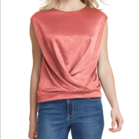 NWT DKNY overlap cap sleeve, Winter Rose - Size L - Picture 3 of 4